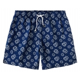 Viola Milano - Printed Floral Swimtrunks - Navy - Handmade in Italy - Luxury Exclusive Collection