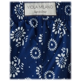 Viola Milano - Printed Floral Swimtrunks - Navy - Handmade in Italy - Luxury Exclusive Collection