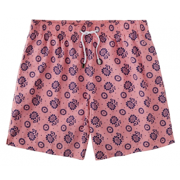 Viola Milano - Printed Floral Swimtrunks - Pink - Handmade in Italy - Luxury Exclusive Collection