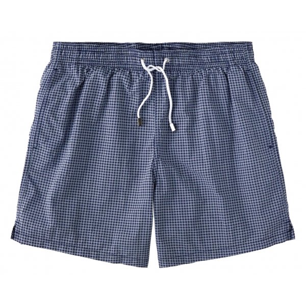 Viola Milano - Printed Micro Floral Swimtrunks - Navy - Handmade in Italy - Luxury Exclusive Collection