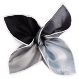 Viola Milano - Printed Polka Dot Silk Pocket Square - Grey Shades - Handmade in Italy - Luxury Exclusive Collection