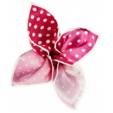 Viola Milano - Fazzoletto in Seta con Stampa a Pois - Tonalità Rosa - Handmade in Italy - Luxury Exclusive Collection