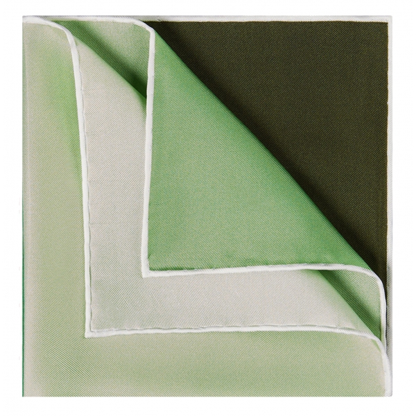 Viola Milano - Pochette in Seta Tinta Unita Stampata - Tonalità Verde - Handmade in Italy - Luxury Exclusive Collection