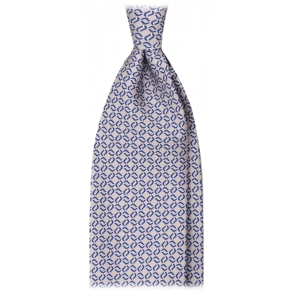 Viola Milano - Ring Chain Selftipped Italian Silk Tie - Shell - Handmade in Italy - Luxury Exclusive Collection