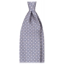 Viola Milano - Ring Chain Selftipped Italian Silk Tie - Shell - Handmade in Italy - Luxury Exclusive Collection