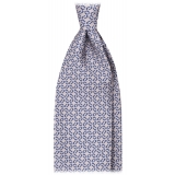 Viola Milano - Ring Chain Selftipped Italian Silk Tie - Shell - Handmade in Italy - Luxury Exclusive Collection