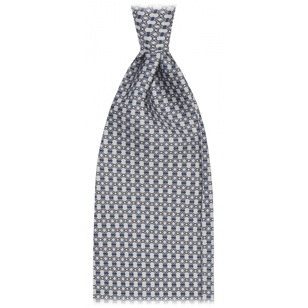 Viola Milano - Roman Chain Selftipped Italian Silk Tie - Shades of Grey - Handmade in Italy - Luxury Exclusive Collection