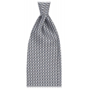 Viola Milano - Roman Chain Selftipped Italian Silk Tie - Shades of Grey - Handmade in Italy - Luxury Exclusive Collection
