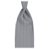 Viola Milano - Roman Chain Selftipped Italian Silk Tie - Shades of Grey - Handmade in Italy - Luxury Exclusive Collection