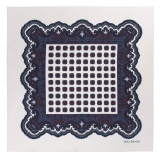 Viola Milano - Rosette Archive Printed Silk Pocket Square - Snow Mix - Handmade in Italy - Luxury Exclusive Collection