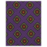 Viola Milano - Rosette Pattern Selftipped Silk Tie - Purple - Handmade in Italy - Luxury Exclusive Collection
