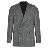 Viola Milano - Abito Doppiopetto in Flanella Sartoriale - Principe di Galles - Handmade in Italy - Luxury Exclusive Collection