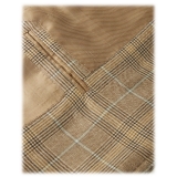 Viola Milano - Blazer Sartoriale Semi-Foderato 100% Cashmere - Beige Quadri - Handmade in Italy - Luxury Exclusive Collection