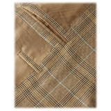 Viola Milano - Blazer Sartoriale Semi-Foderato 100% Cashmere - Beige Quadri - Handmade in Italy - Luxury Exclusive Collection