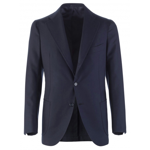 Viola Milano - Blazer Sartoriale Semi-Foderato in Misto Cashmere - Blu Navy - Handmade in Italy - Luxury Exclusive Collection