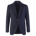 Viola Milano - Blazer Sartoriale Semi-Foderato in Misto Cashmere - Blu Navy - Handmade in Italy - Luxury Exclusive Collection