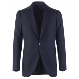 Viola Milano - Blazer Sartoriale Semi-Foderato in Misto Cashmere - Blu Navy - Handmade in Italy - Luxury Exclusive Collection