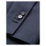 Viola Milano - Blazer Sartoriale Semi-Foderato in Misto Cashmere - Blu Navy - Handmade in Italy - Luxury Exclusive Collection
