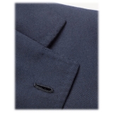 Viola Milano - Blazer Sartoriale Semi-Foderato in Misto Cashmere - Blu Navy - Handmade in Italy - Luxury Exclusive Collection