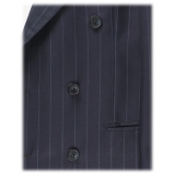 Viola Milano - Sartorial Half-Lined Cashmere Blend Blazer - Solid Navy - Handmade in Italy - Luxury Exclusive Collection
