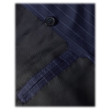 Viola Milano - Sartorial Half-Lined Double Breasted Suit - Navy Chalk Stripe - Handmade in Italy - Luxury Exclusive Collection