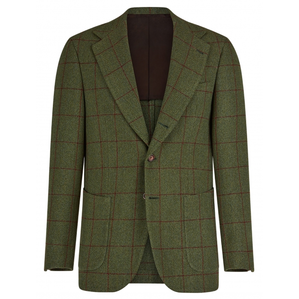 Viola Milano - Sartorial Limited Sports Club Blazer - Green Tweed Check - Handmade in Italy - Luxury Exclusive Collection