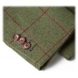Viola Milano - Sartorial Limited Sports Club Blazer - Green Tweed Check - Handmade in Italy - Luxury Exclusive Collection