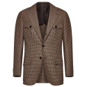 Viola Milano - Blazer Sportivo Safari Sartoriale - Mix Marrone Dente di Cane - Handmade in Italy - Luxury Exclusive Collection