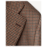 Viola Milano - Sartorial Limited Sports Safari Blazer - Dog Tooth Brown Mix - Handmade in Italy - Luxury Exclusive Collection