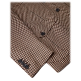 Viola Milano - Sartorial Limited Sports Safari Blazer - Dog Tooth Brown Mix - Handmade in Italy - Luxury Exclusive Collection