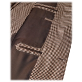 Viola Milano - Sartorial Limited Sports Safari Blazer - Dog Tooth Brown Mix - Handmade in Italy - Luxury Exclusive Collection