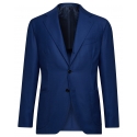 Viola Milano - Sartorial Half-Lined Wool/Silk Blazer - Sea Blue - Handmade in Italy - Luxury Exclusive Collection