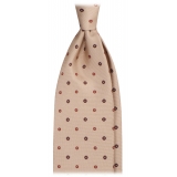 Viola Milano - Sicilian Floral Selftipped Silk Tie - Sand Mix - Handmade in Italy - Luxury Exclusive Collection