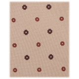 Viola Milano - Cravatta in Seta con Ricamo Floreale Siciliano - Mix Sabbia - Handmade in Italy - Luxury Exclusive Collection