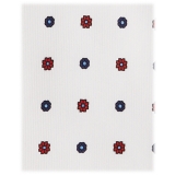 Viola Milano - Sicilian Floral Untipped Silk Tie - White - Handmade in Italy - Luxury Exclusive Collection