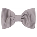 Viola Milano - Silver Ready-Tie Grosgrain Bow-Tie - Handmade in Italy - Luxury Exclusive Collection