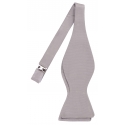 Viola Milano - Silver Self-Tie Grosgrain Bow-Tie - Handmade in Italy - Luxury Exclusive Collection