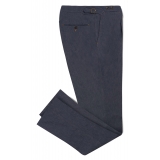 Viola Milano - Pantaloni in Denim Sartoriali a Pieghe Singole - Classici - Handmade in Italy - Luxury Exclusive Collection