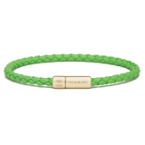 Viola Milano - Single Wrap Italian Leather Bracelet - Lime - Handmade in Italy - Luxury Exclusive Collection