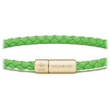 Viola Milano - Bracciale in Pelle Italiana a Giro Singolo - Lime - Handmade in Italy - Luxury Exclusive Collection