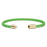 Viola Milano - Bracciale in Pelle Italiana a Giro Singolo - Lime - Handmade in Italy - Luxury Exclusive Collection