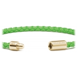 Viola Milano - Bracciale in Pelle Italiana a Giro Singolo - Lime - Handmade in Italy - Luxury Exclusive Collection