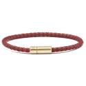 Viola Milano - Bracciale in Pelle Italiana a Giro Singolo - Marrone Medio - Handmade in Italy - Luxury Exclusive Collection