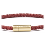 Viola Milano - Bracciale in Pelle Italiana a Giro Singolo - Marrone Medio - Handmade in Italy - Luxury Exclusive Collection