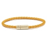 Viola Milano - Bracciale in Pelle Italiana a Giro Singolo - Senape - Handmade in Italy - Luxury Exclusive Collection
