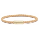 Viola Milano - Bracciale in Pelle Italiana a Giro Singolo - Giallo Pallido - Handmade in Italy - Luxury Exclusive Collection