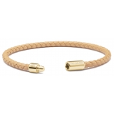 Viola Milano - Bracciale in Pelle Italiana a Giro Singolo - Giallo Pallido - Handmade in Italy - Luxury Exclusive Collection