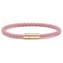 Viola Milano - Bracciale in Pelle Italiana a Giro Singolo - Rosa - Handmade in Italy - Luxury Exclusive Collection