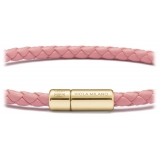 Viola Milano - Bracciale in Pelle Italiana a Giro Singolo - Rosa - Handmade in Italy - Luxury Exclusive Collection