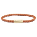 Viola Milano - Bracciale in Pelle Italiana a Giro Singolo - Polo Marrone - Handmade in Italy - Luxury Exclusive Collection